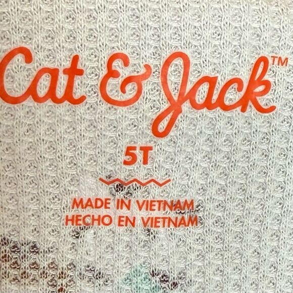 Cat & Jack Girls Kids Short Sleeve Lavender Horse Pattern Henley Tee. 5. 5T. NEW - Picture 3 of 8